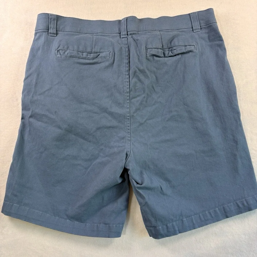 Onia Chino Shorts Mens 34 Blue Flat Front Stretch Elastic Waist Preppy Golf